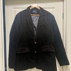 Men's Vintage Casual Work Wear Corduroy Suit Blazer (Dark Brown) XL